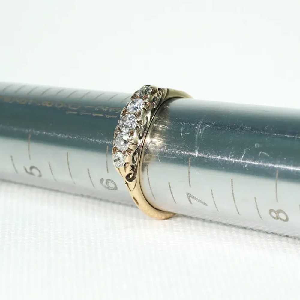 Antique Victorian 5 Diamond Ring 18k Gold - image 9