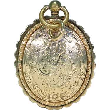 Ornately Engraved Gold Georgian Locket with Portra