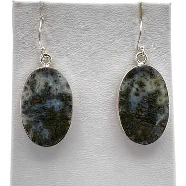 Marcasite Agate Earrings - Sterling Silver