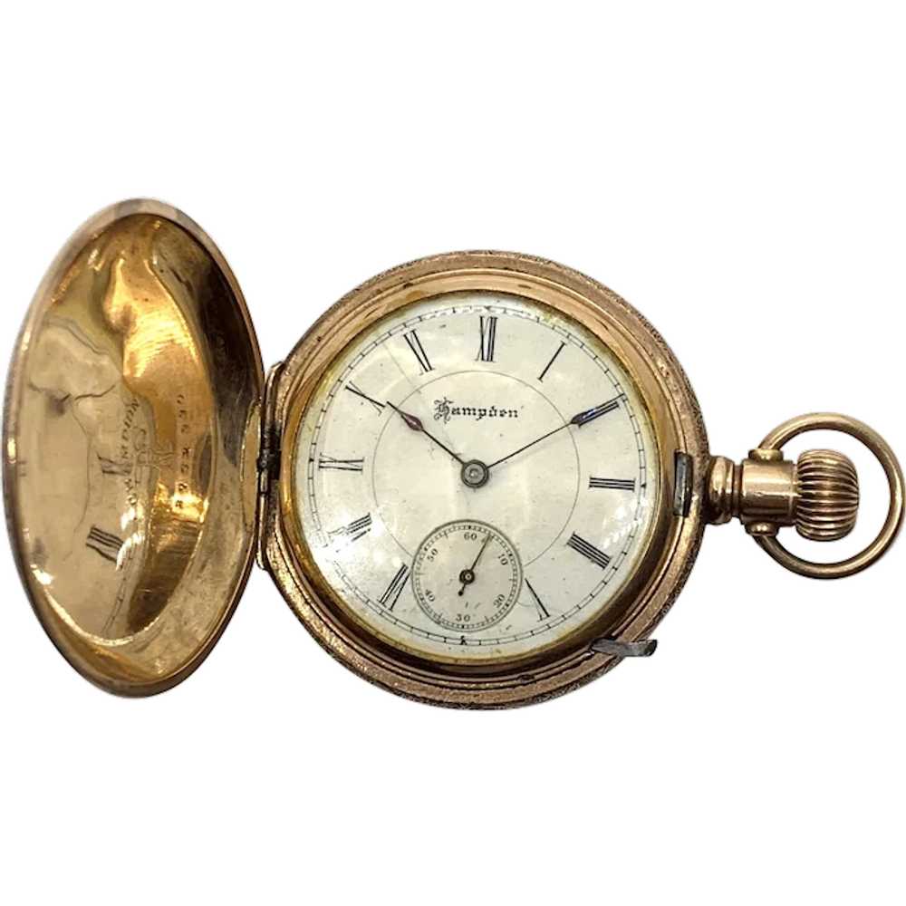 Hampden Pocket Watch in GF Champion Hunting Case - Gem