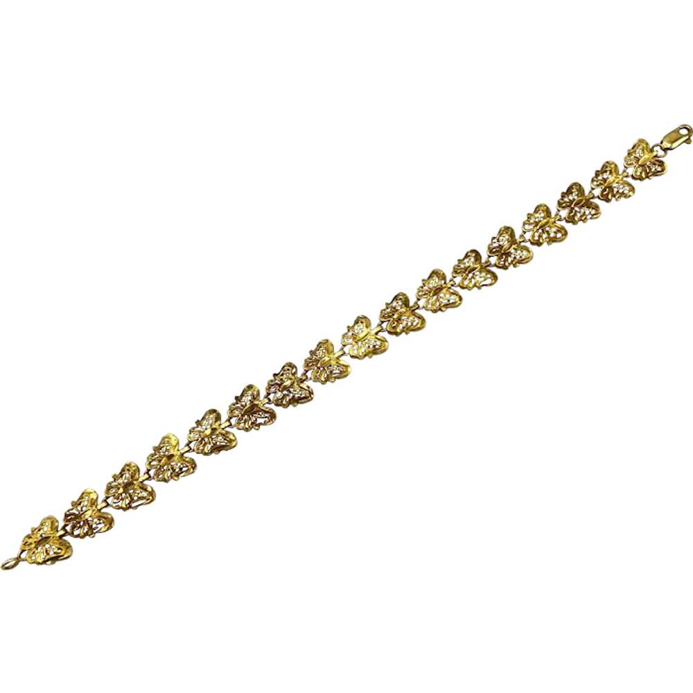 Ladies 10K Butterfly Link Bracelet - image 1