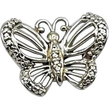 14K White Gold Butterfly Pendant