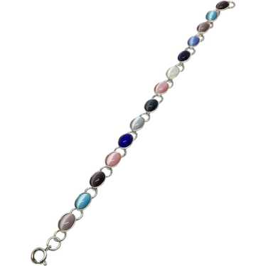 Imitation Cats Eye Sapphire Bracelet - Sterling S… - image 1