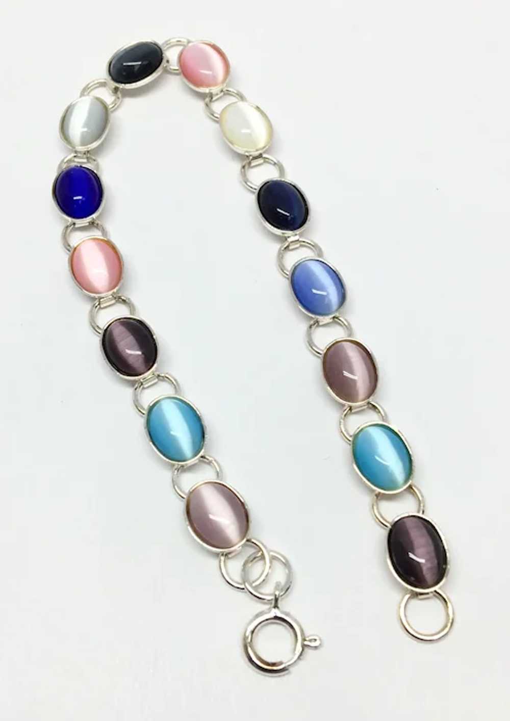 Imitation Cats Eye Sapphire Bracelet - Sterling S… - image 2