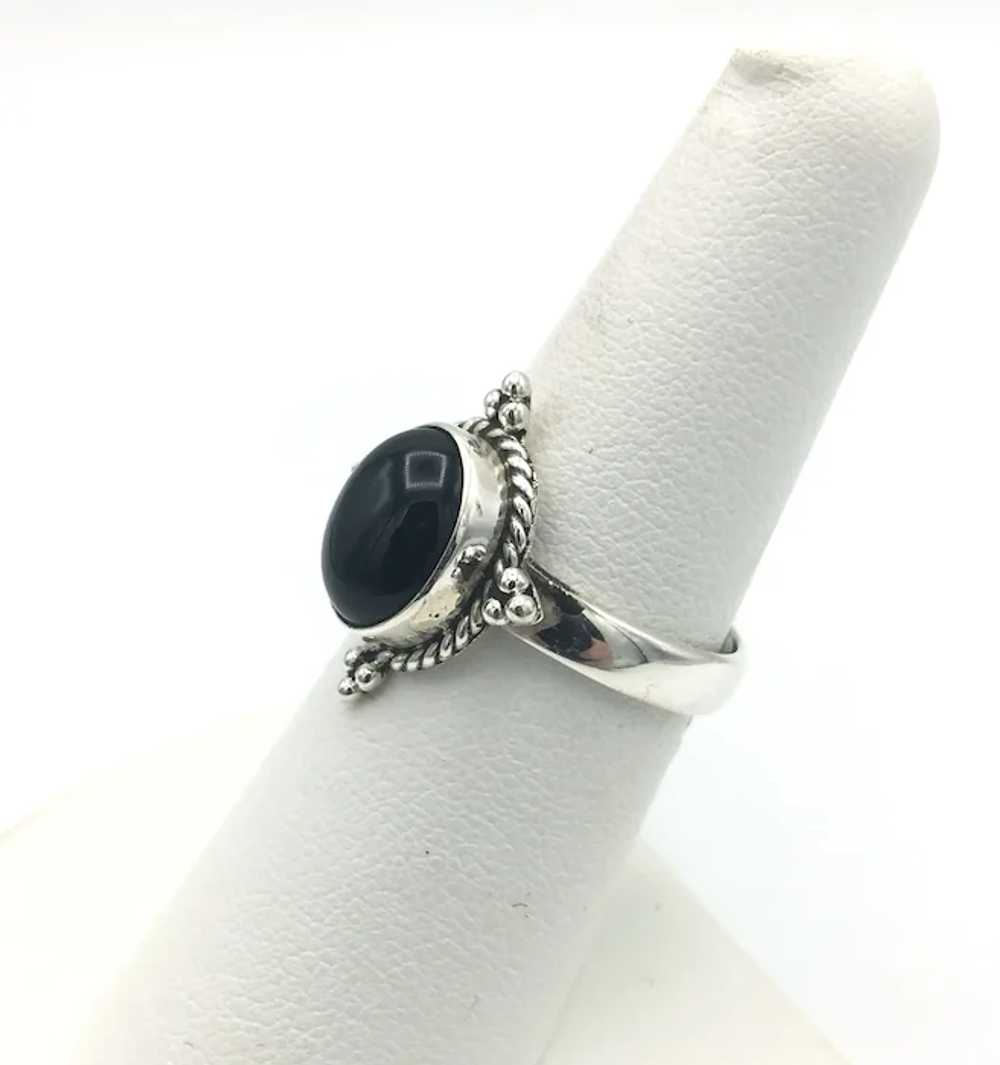 Black Onyx Ring - Sterling Silver - image 2