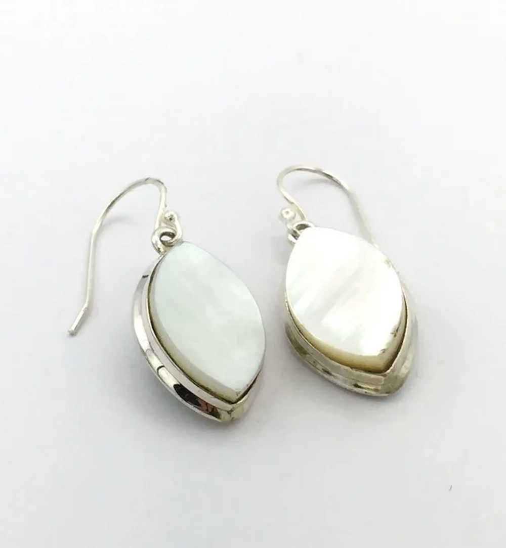 Mother of Pearl Earrings - Sterling Silver - image 3