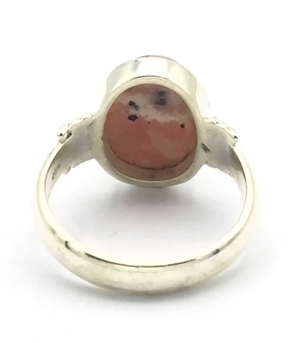 Rhodochrosite Cabochon Ring - Sterling Silver - image 4