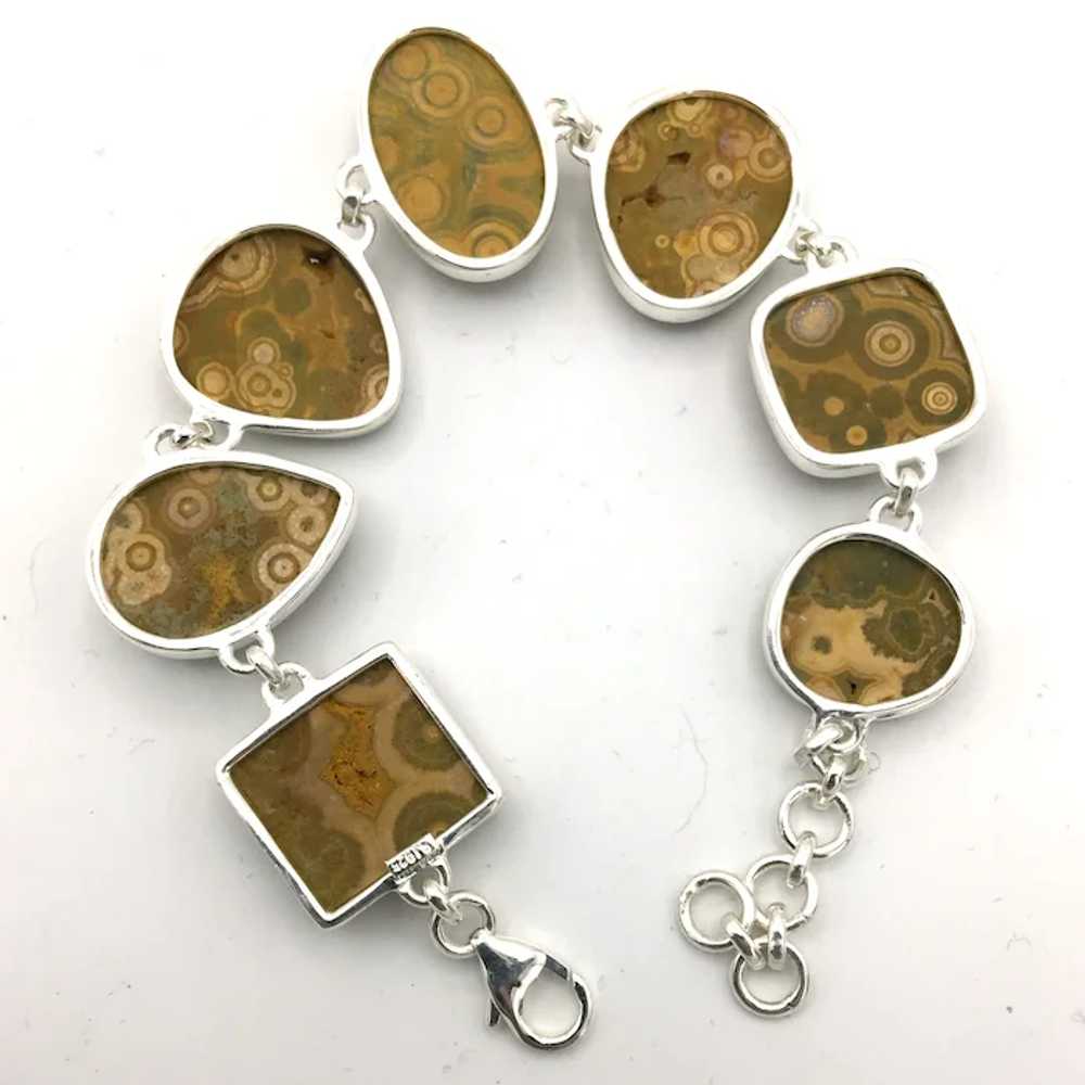 Ocean Jasper Cabochon Bracelet - Sterling Silver - image 2