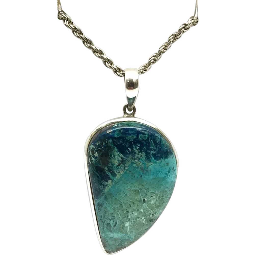 Shattuckite Cabochon Pendant - Sterling Silver - image 1