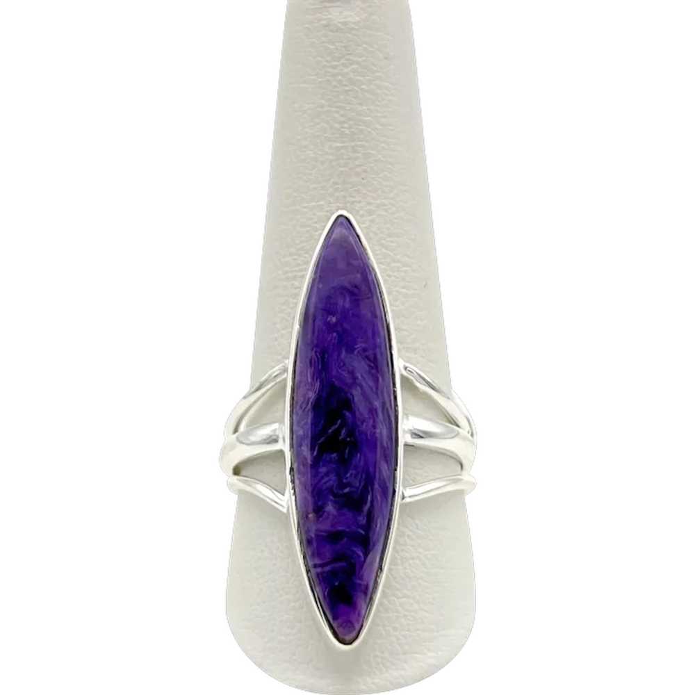Charoite Cabochon Ring - Sterling Silver - image 1
