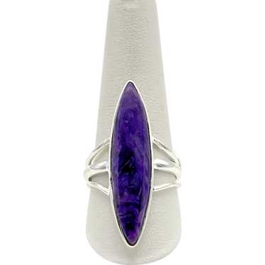 Charoite Cabochon Ring - Sterling Silver - image 1