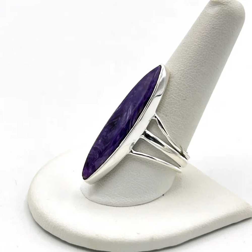 Charoite Cabochon Ring - Sterling Silver - image 2