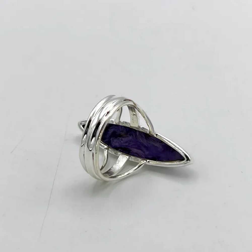 Charoite Cabochon Ring - Sterling Silver - image 3