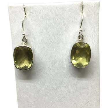 Cushion-Cut Citrine Earrings - Sterling Silver