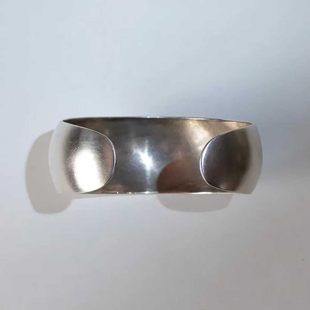 Wide Sterling Domed Cuff Bracelet w Satin Finish - image 10