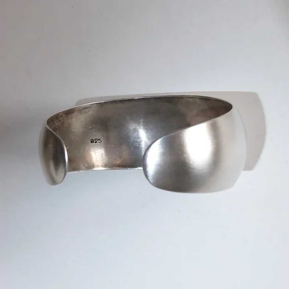 Wide Sterling Domed Cuff Bracelet w Satin Finish - image 11