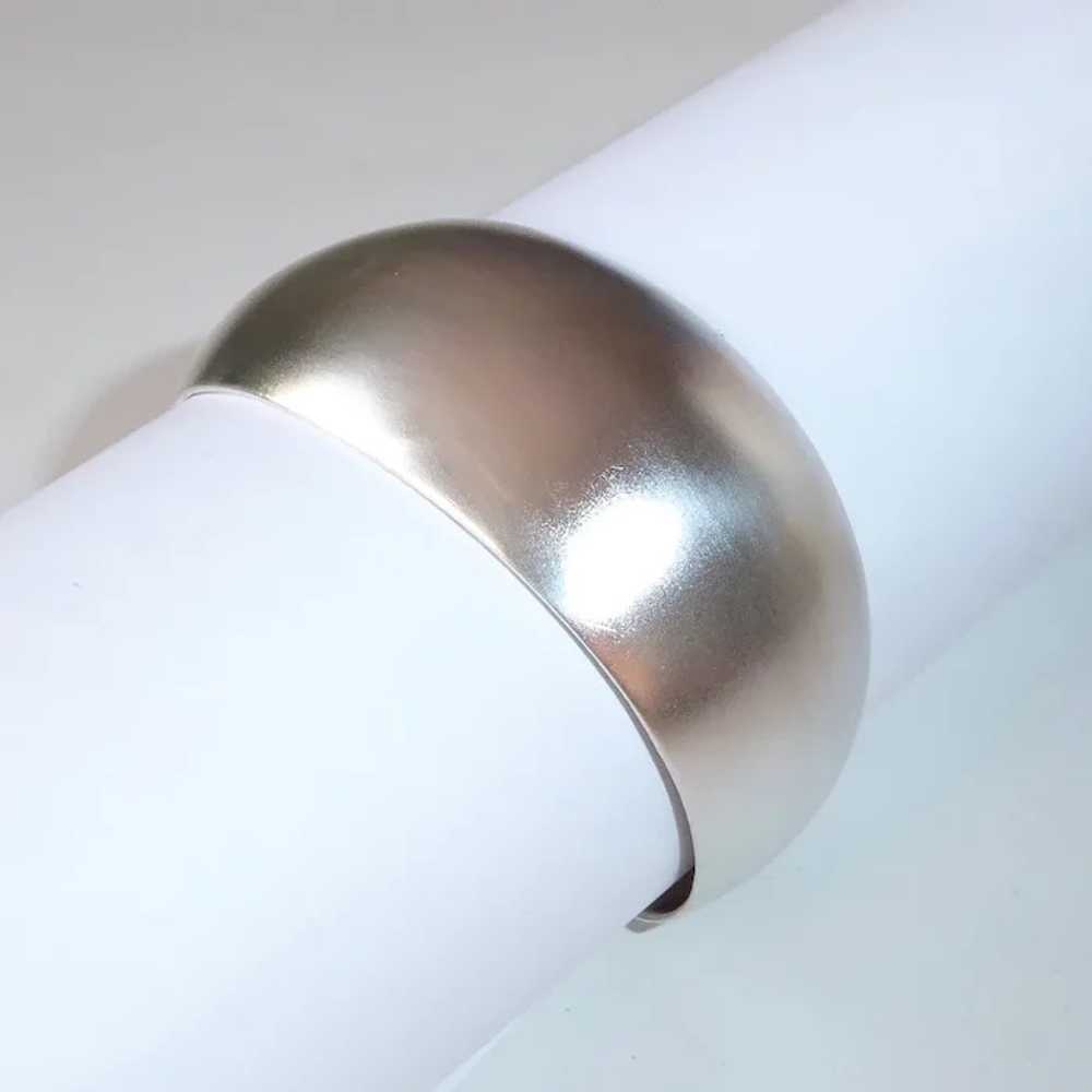 Wide Sterling Domed Cuff Bracelet w Satin Finish - image 6