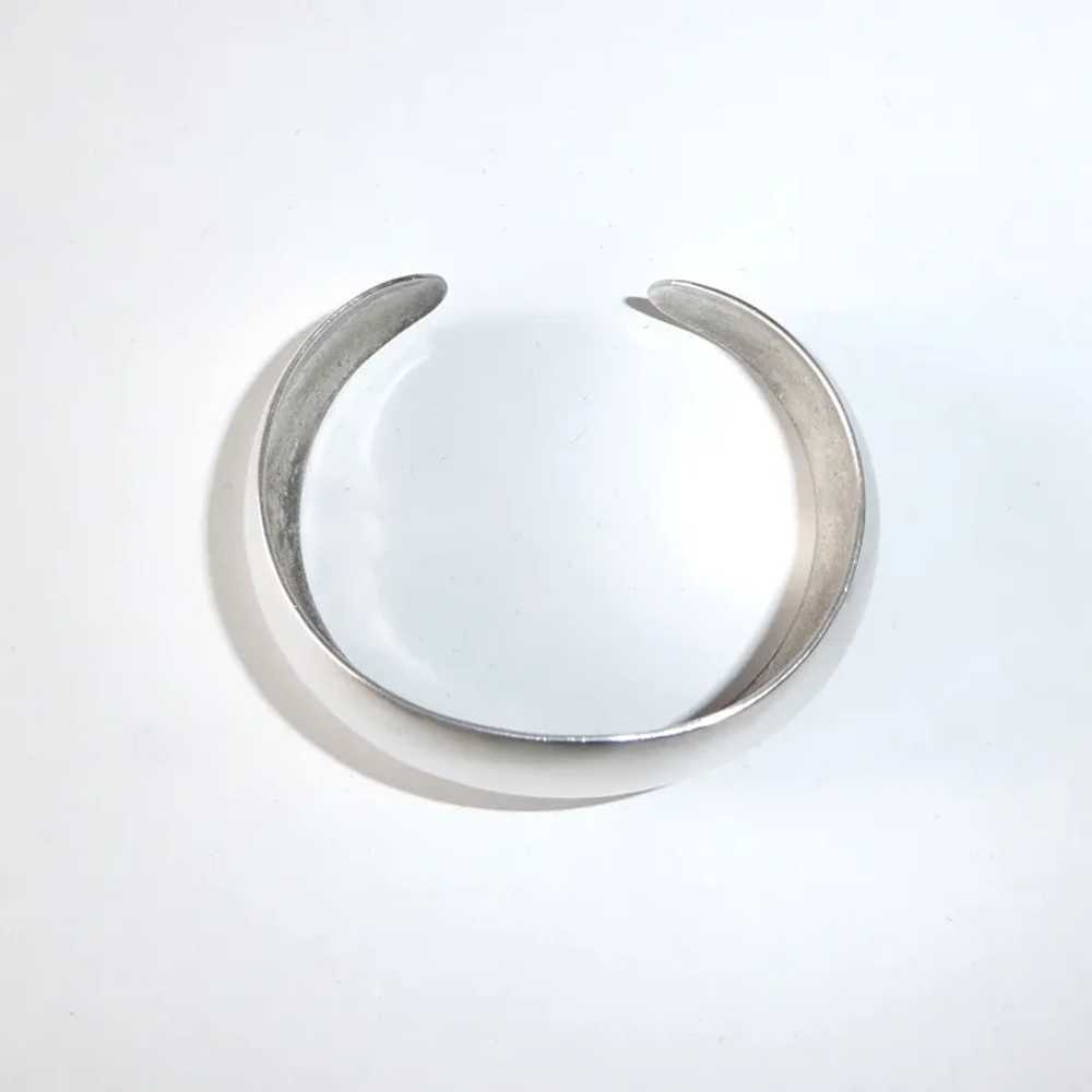 Wide Sterling Domed Cuff Bracelet w Satin Finish - image 8