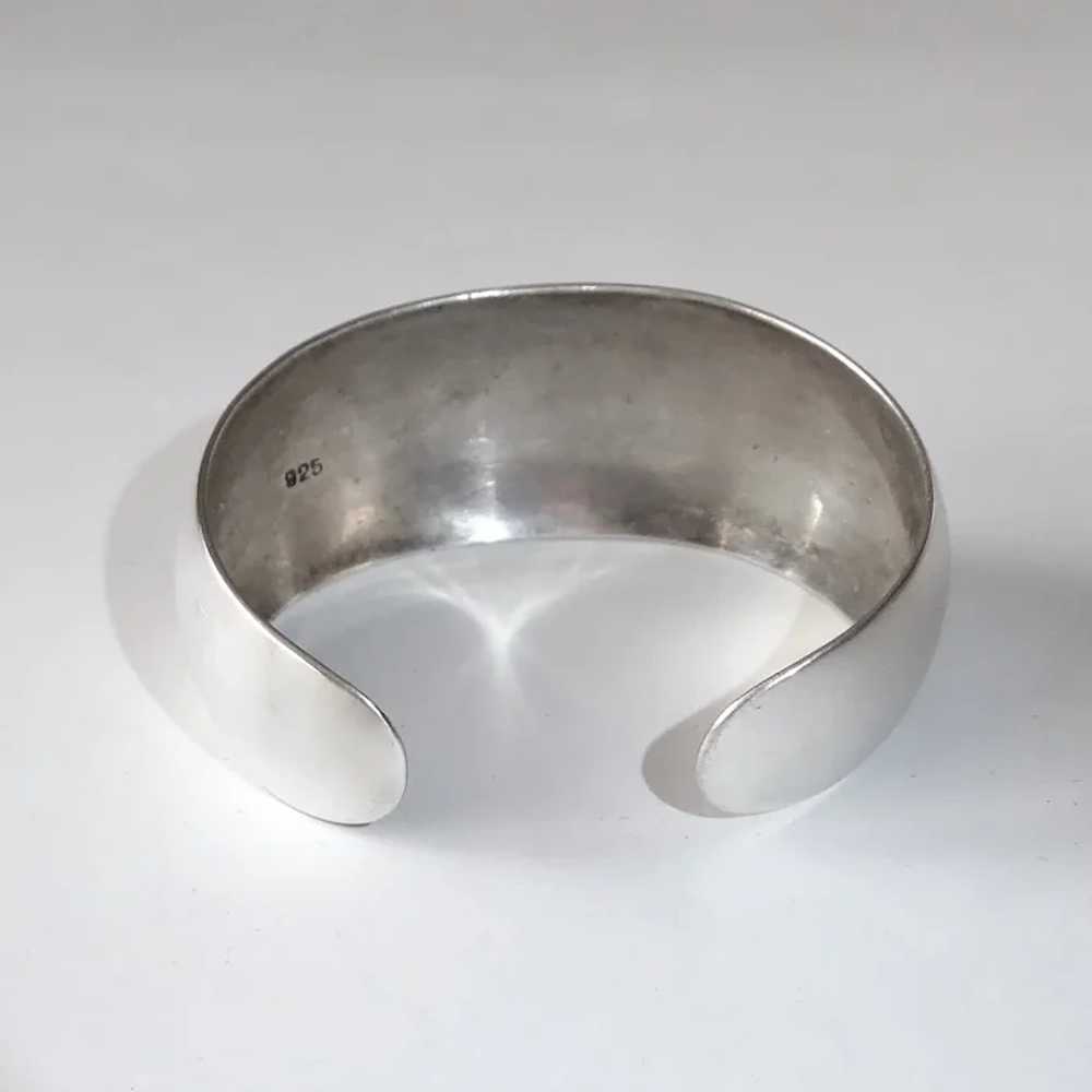 Wide Sterling Domed Cuff Bracelet w Satin Finish - image 9