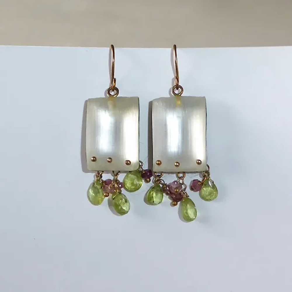 Alexis Bittar White Lucite Earrings w Peridot & A… - image 3