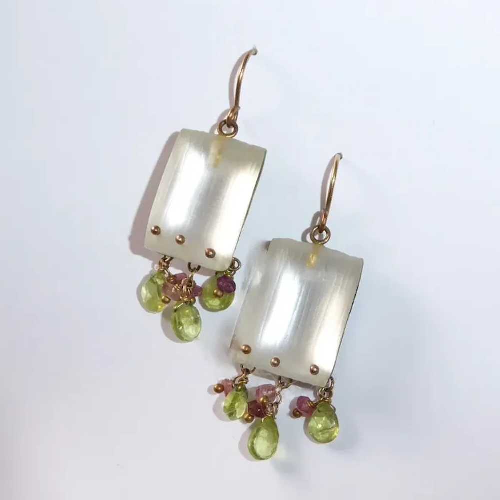 Alexis Bittar White Lucite Earrings w Peridot & A… - image 7