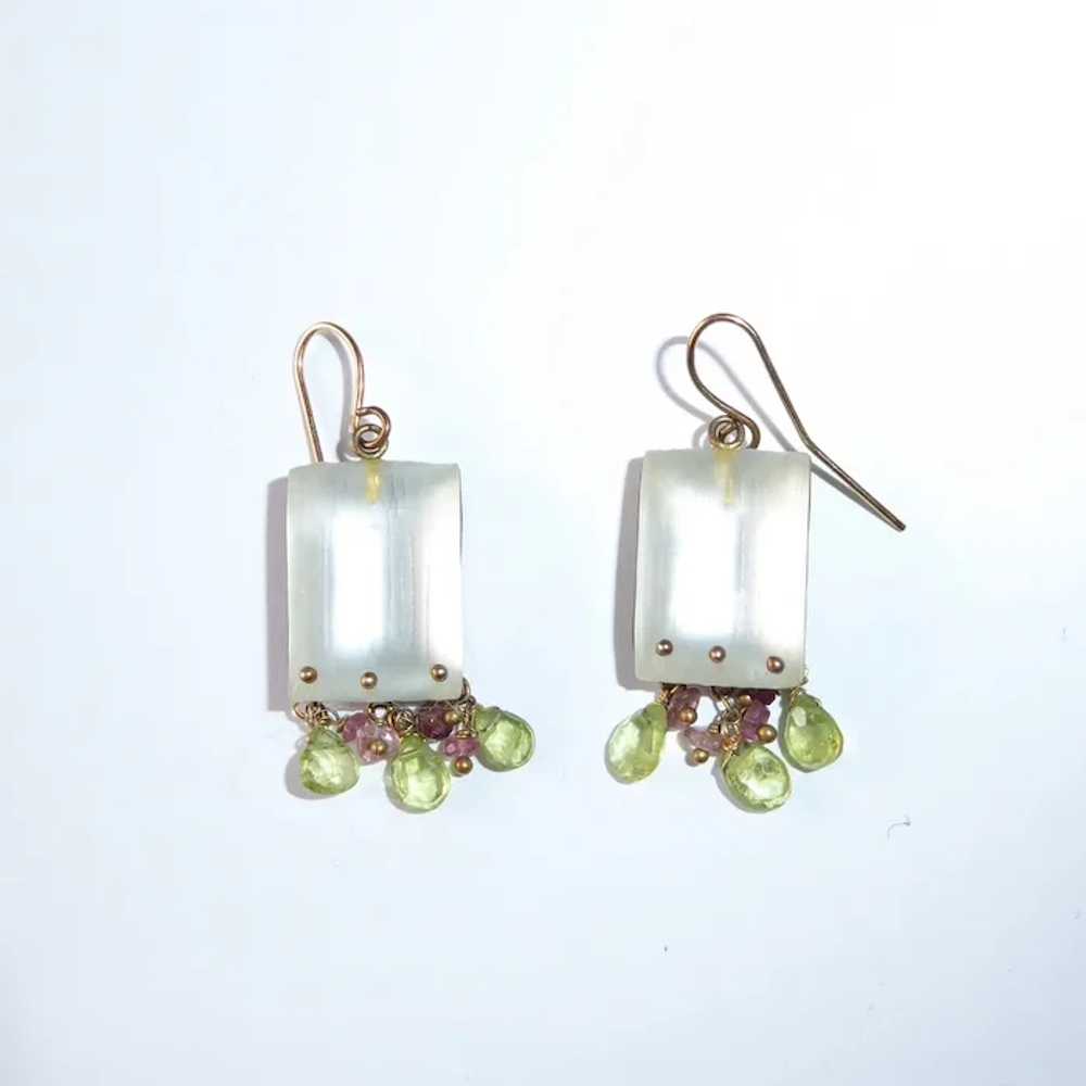 Alexis Bittar White Lucite Earrings w Peridot & A… - image 8