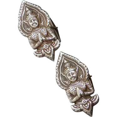 Siam Sterling Repousse Buddha Cufflinks - image 1