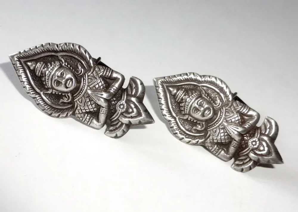 Siam Sterling Repousse Buddha Cufflinks - image 4