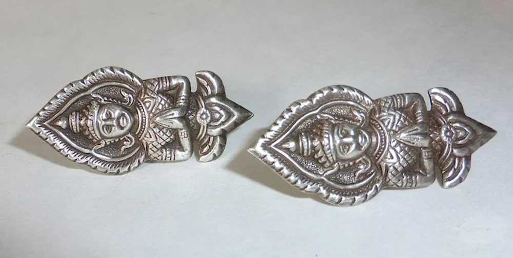 Siam Sterling Repousse Buddha Cufflinks - image 8