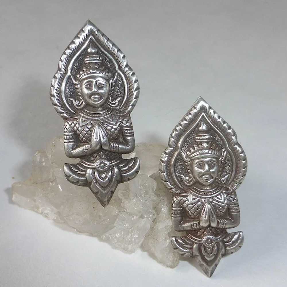 Siam Sterling Repousse Buddha Cufflinks - image 9