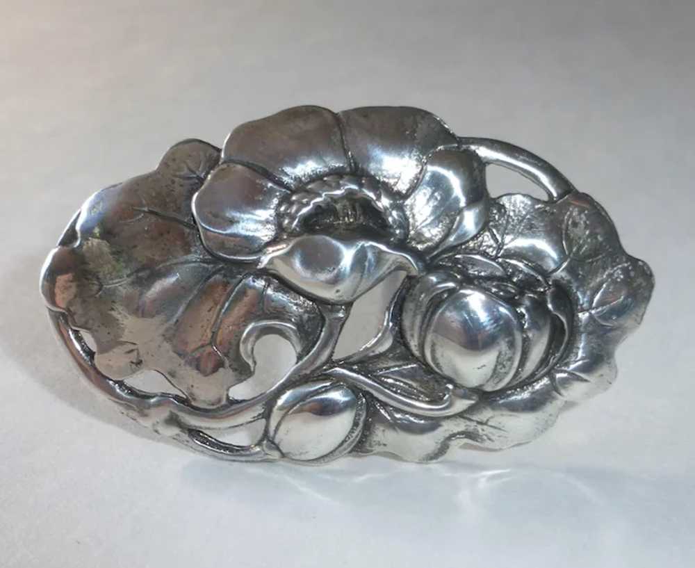 Sterling Silver Dimensional Poppies Pin - image 3