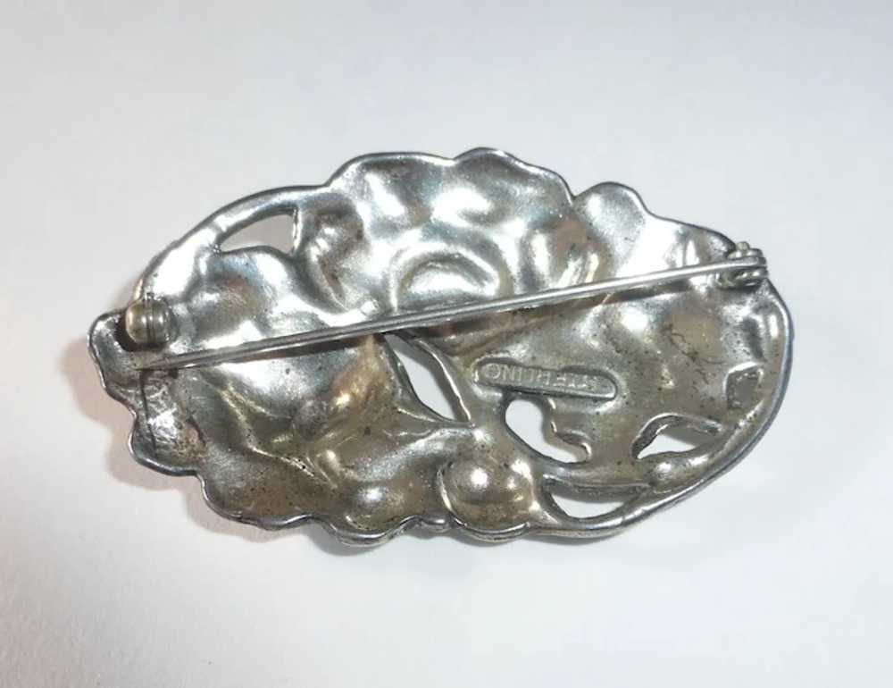 Sterling Silver Dimensional Poppies Pin - image 6
