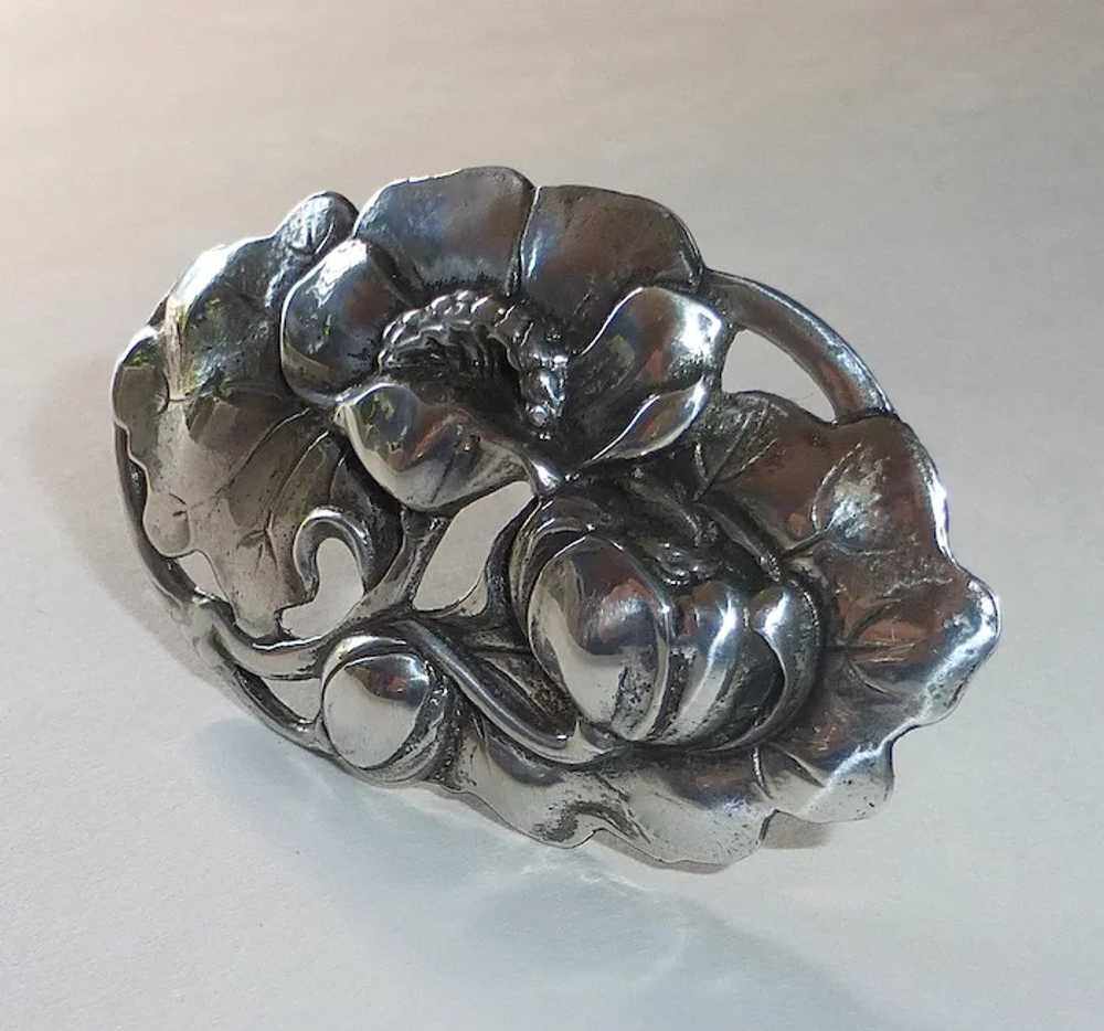 Sterling Silver Dimensional Poppies Pin - image 8