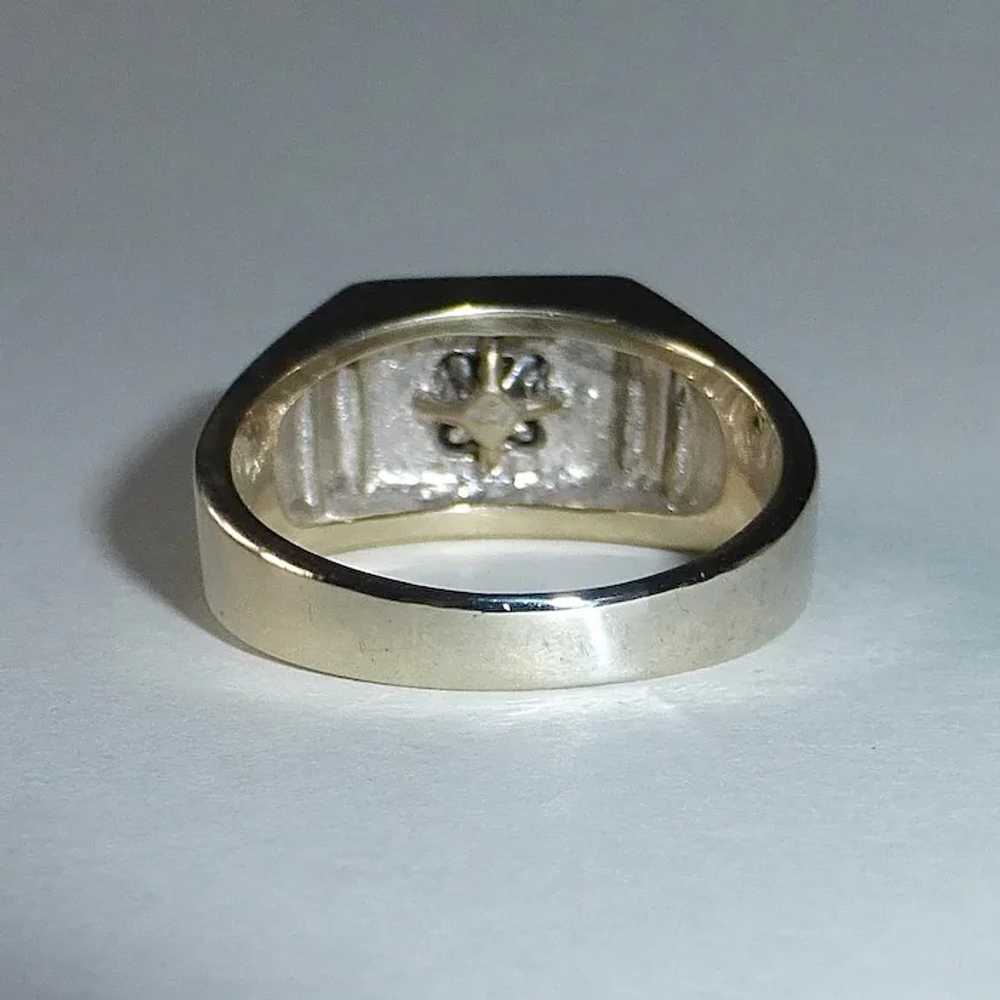 14k Art Deco White Gold Diamond Ring - image 6