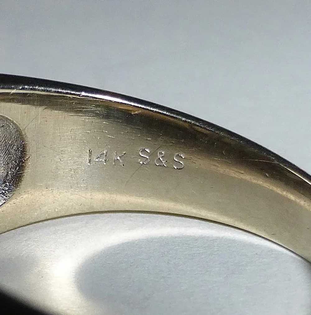 14k Art Deco White Gold Diamond Ring - image 7