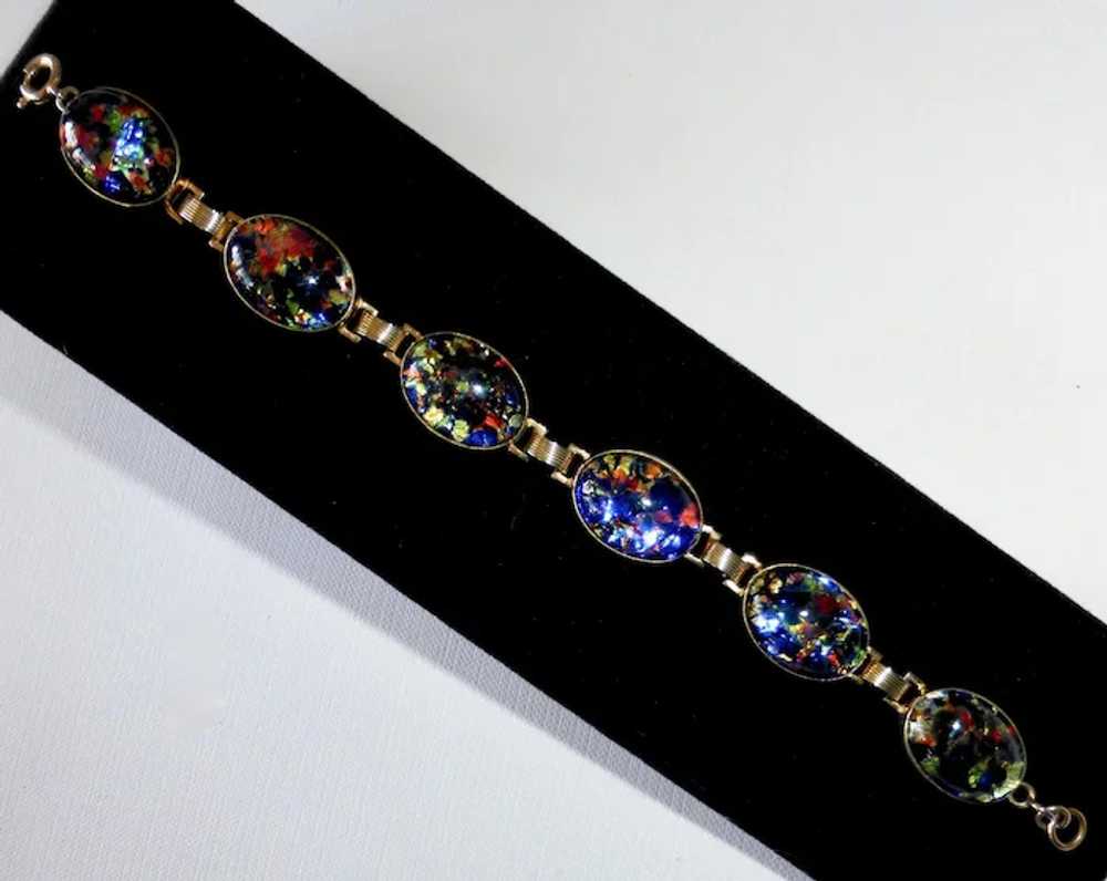 Foiled Art Glass Cabochon Bracelet - image 3