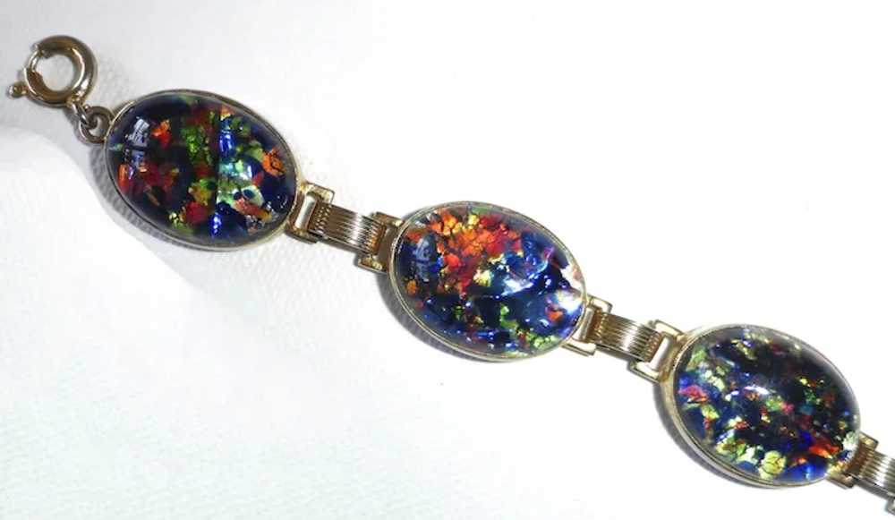 Foiled Art Glass Cabochon Bracelet - image 5