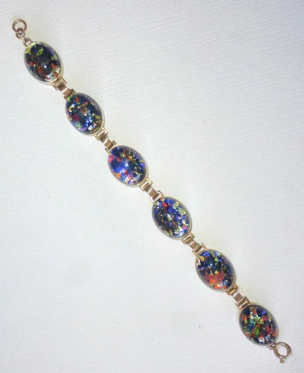 Foiled Art Glass Cabochon Bracelet - image 9