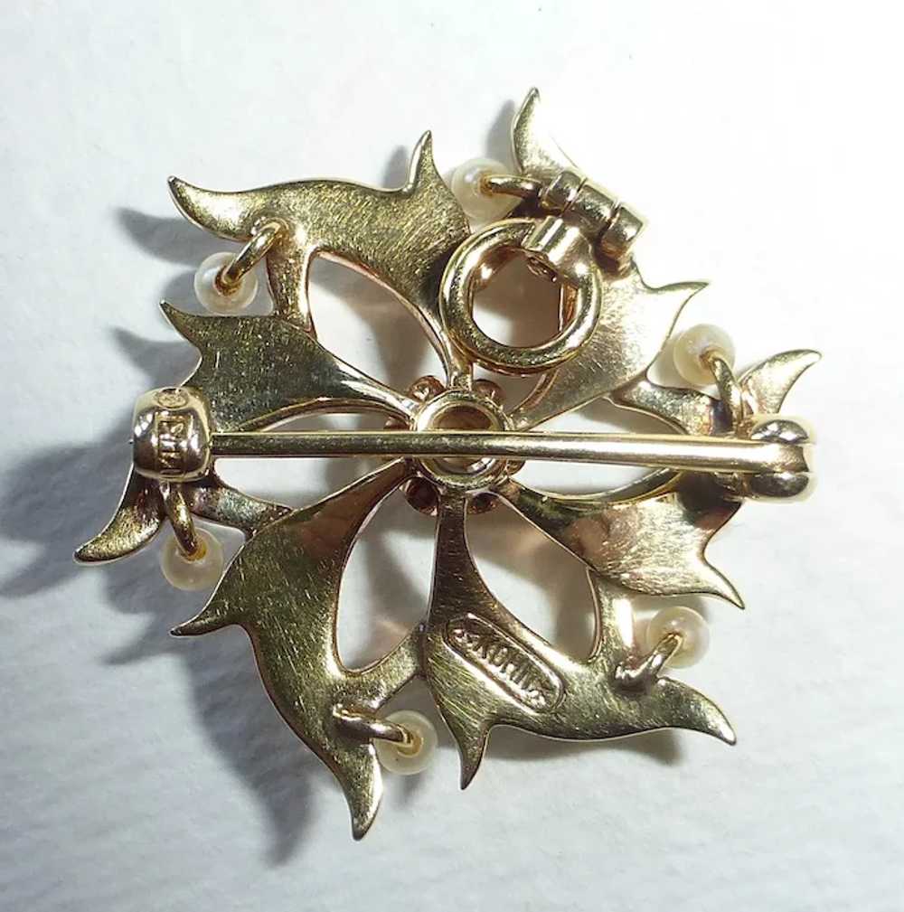 Antique Edwardian 14k & Seed Pearl Pendant/Pin Si… - image 5