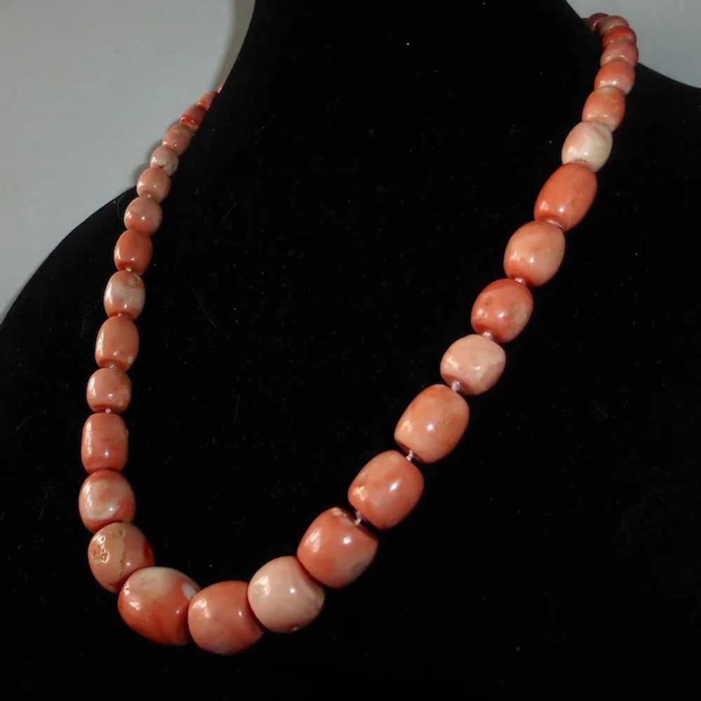 Antique Pink Coral Large Bead Ethnic Necklace - image 5