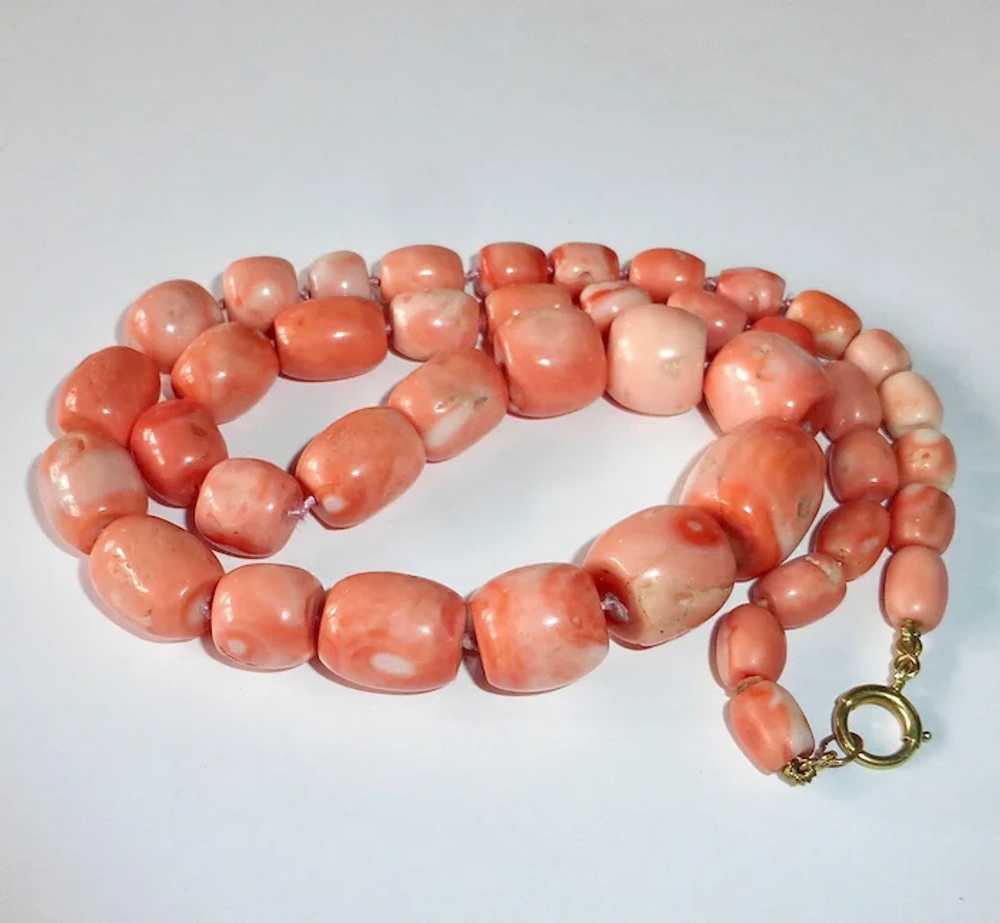 Antique Pink Coral Large Bead Ethnic Necklace - image 6