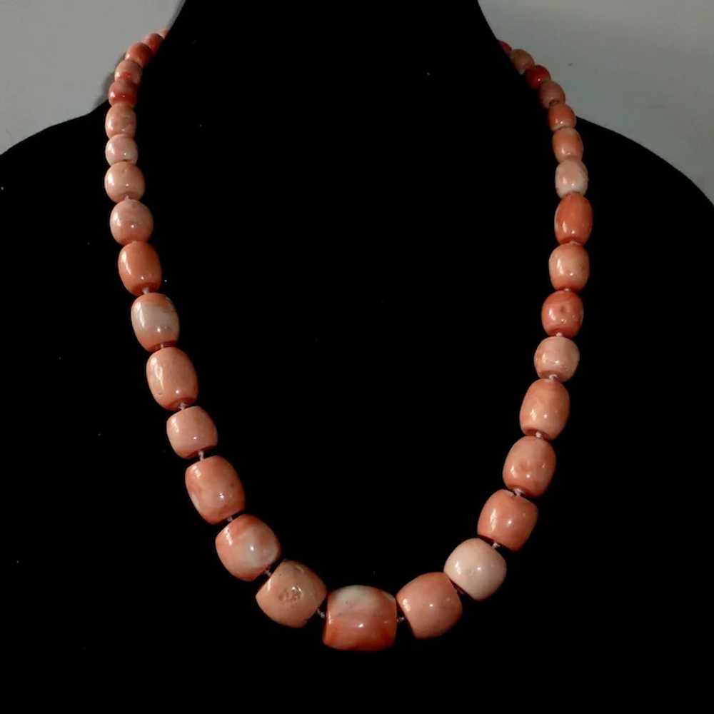 Antique Pink Coral Large Bead Ethnic Necklace - image 9