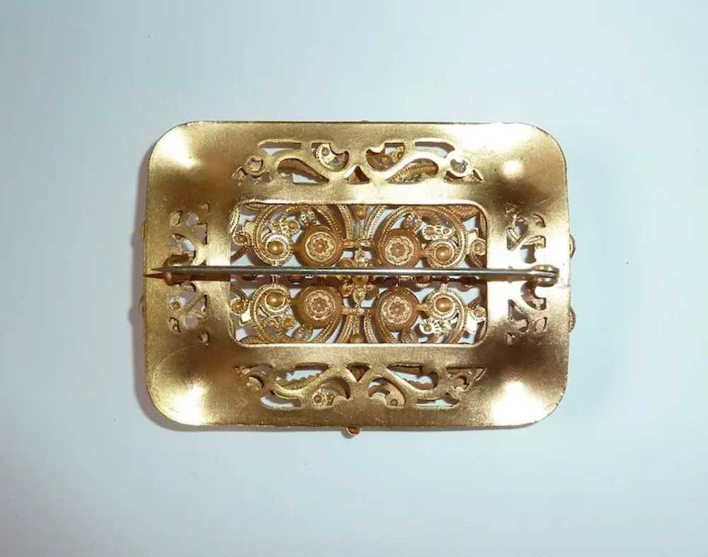 Antique Victorian Gilt Brass Filigree & Embossed … - image 6