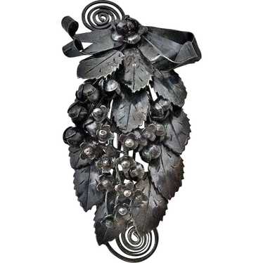 Hobe Sterling Intricate Layered Floral Spray Pin - image 1