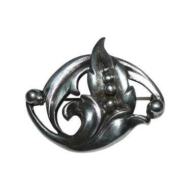 Viking Craft Art Deco Sterling Floral Pin
