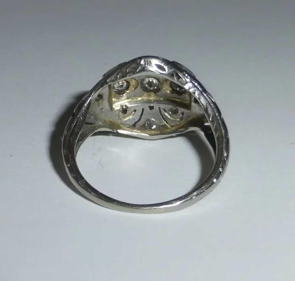 Art Deco 18k White Gold Diamond Ring - image 6