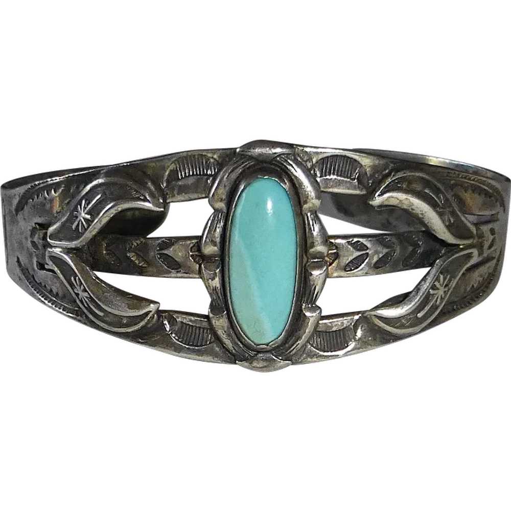 Native American Bell Trading Co Sterling Cuff Bra… - image 1