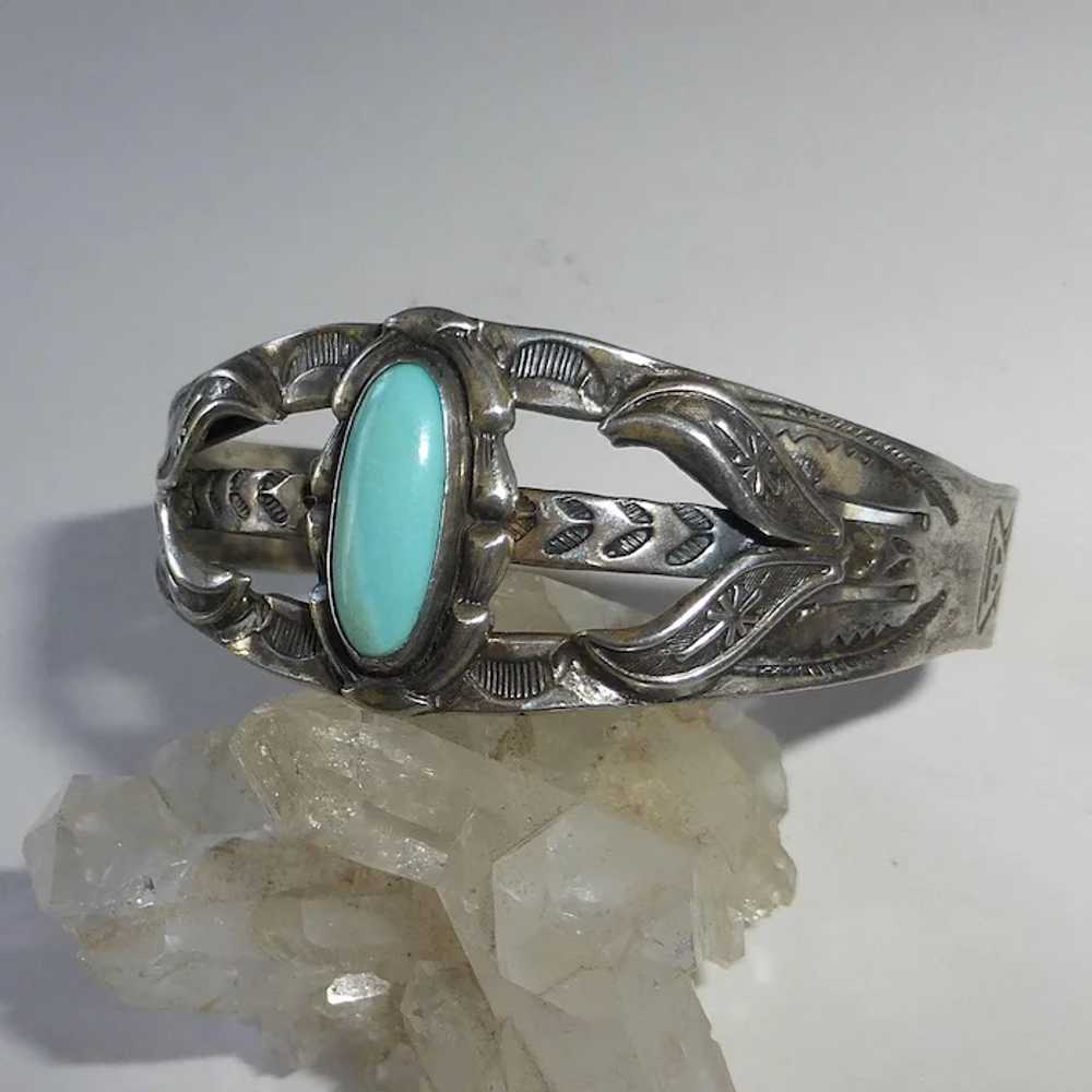 Native American Bell Trading Co Sterling Cuff Bra… - image 3