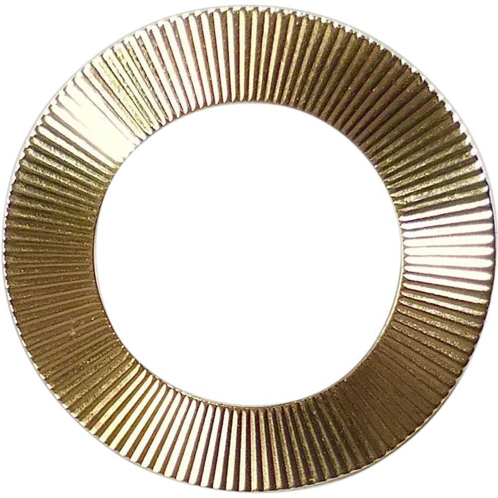 14k Op Art Line Textured A&Z Circle Pin - image 1