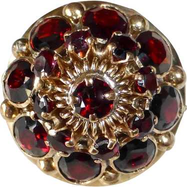 8k Exotic Layered Dome Garnet Princess Dinner Ring